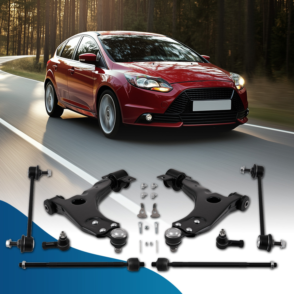 Suspension Kit For 2006-2011 compatible for Ford Focus New 8pcs Front Lower Control Arms Set