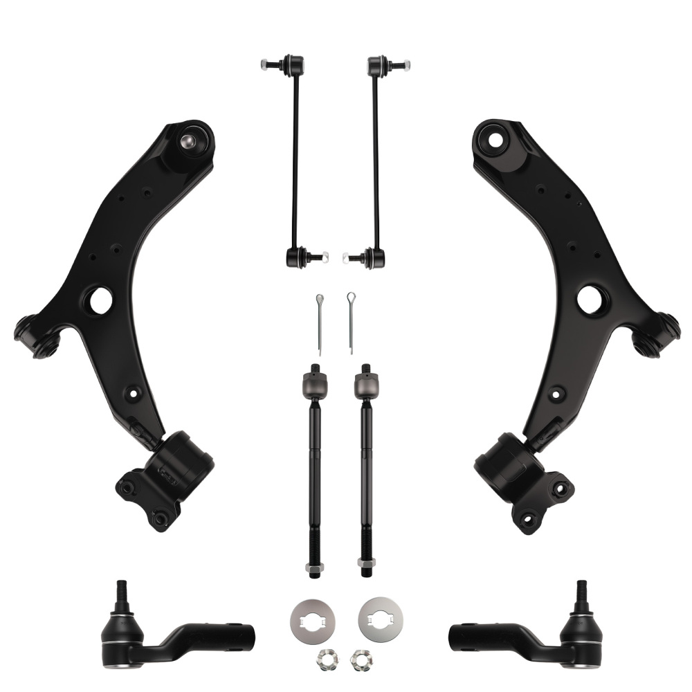 8x Front Lower Control Arms Tie Rods Sway Bars compatible for MAZDA 3 04-09 compatible for MAZDA 5 06-17
