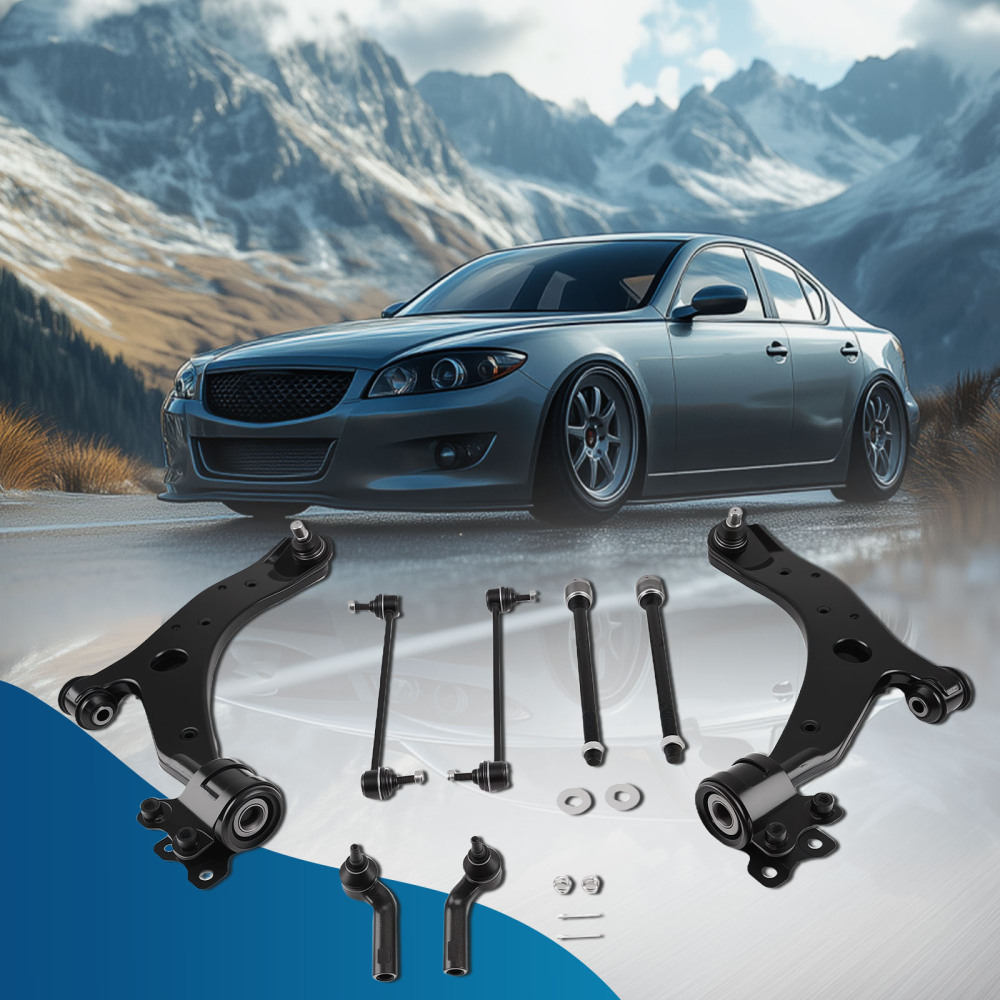 8x Front Lower Control Arms Tie Rods Sway Bars compatible for MAZDA 3 04-09 compatible for MAZDA 5 06-17