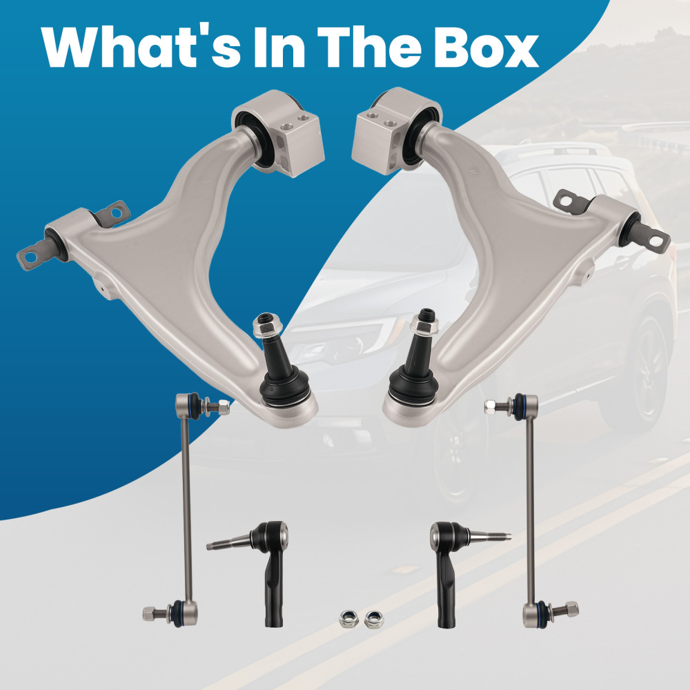 Front Suspension Lower Control Arms Sway Bar Tie Rods for 2010-2016 compatible for Cadillac SRX