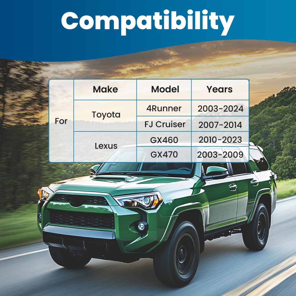 Pair Tubular Front Upper Control Arm 2-4 lift compatible for Lexus GX470 03-09 GX460 10-23