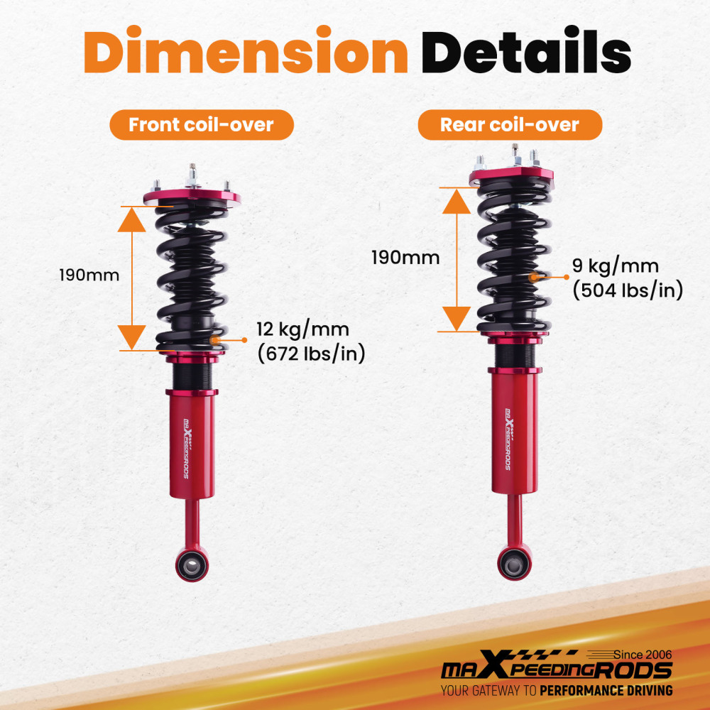 Kit di abbassamento coilover compatibile per Lexus IS350 IS250 2006 2007 2008 2009 2010 2011 2012 (Set di 4) Lowering Kit
