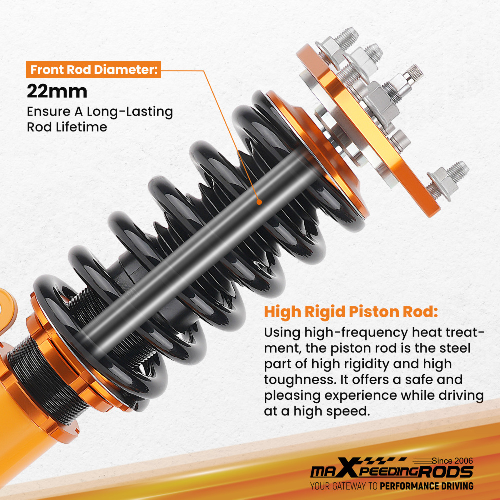 Coilover Lowering Kit Compatible for Mitsubishi Lancer 2008-2016 Adjustable Damper(Set of 4)