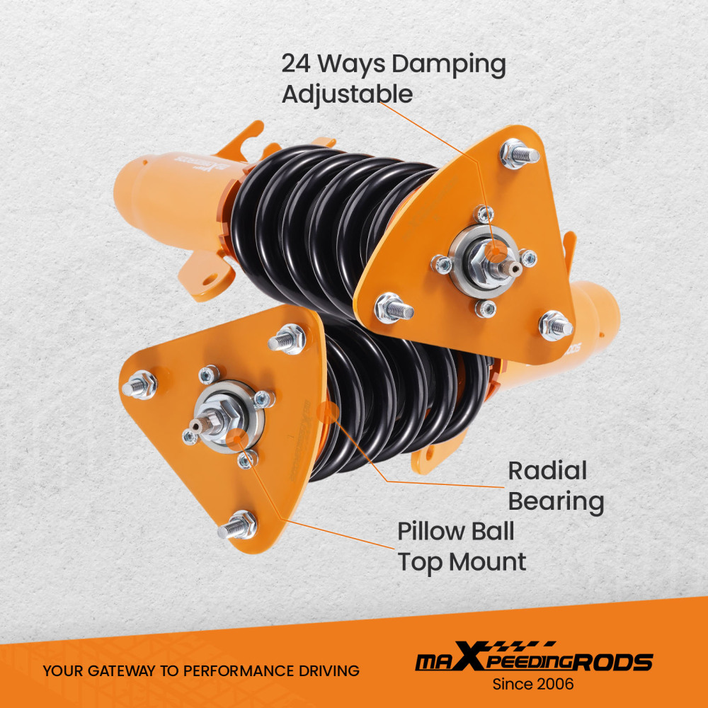 MaXpeedingrods Damper Adjustable Coilovers Kit compatible for Mazda 3 04-13 Sedan Hatchback