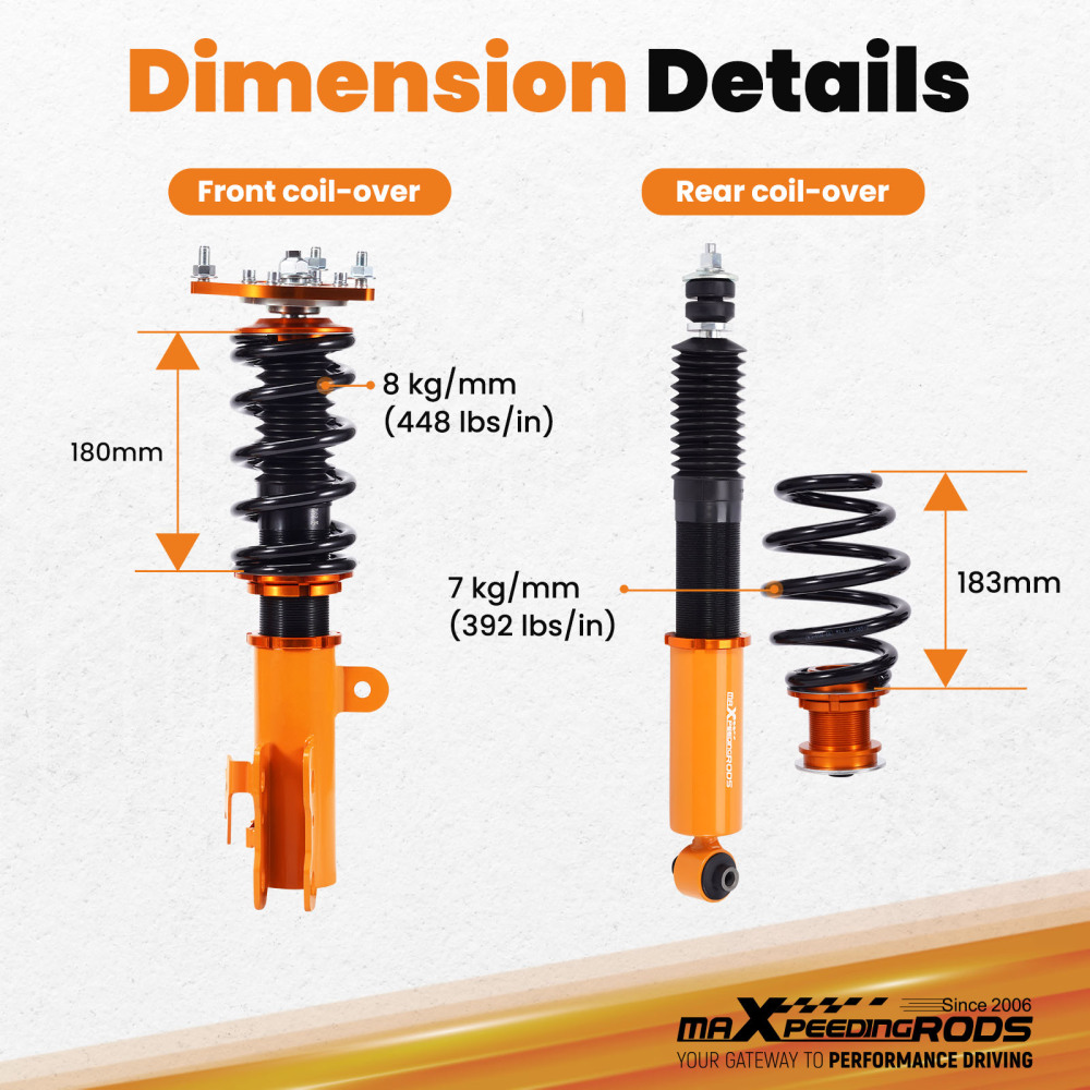 Coilover Suspension Kits compatible for Scion TC 2011-2016 AGT20 Height Adj. Shocks Struts