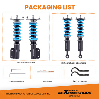 MaXpeedingrods T6 Damper Adjustable Coilovers compatible for Mitsubishi 3000GT 91-99 AWD