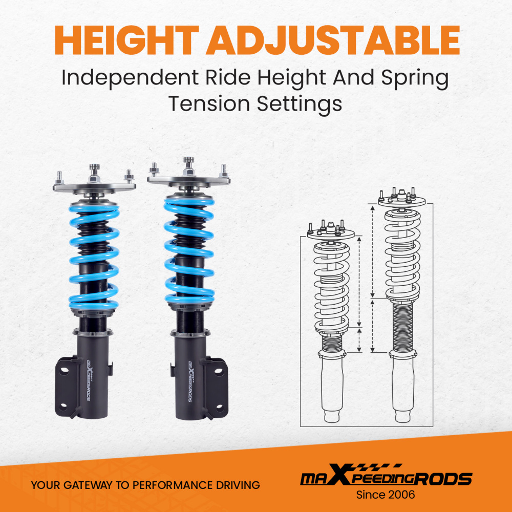 MaXpeedingrods T6 Damper Adjustable Coilovers compatible for Mitsubishi 3000GT 91-99 AWD