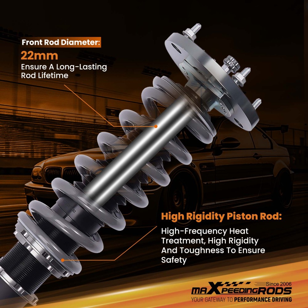 Coilovers 24 Way Damper Adjustable compatible for Ford Mustang GT 05-14 Shocks Absorbers