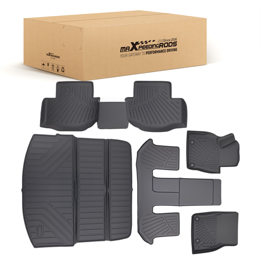 Floor MatsTrunk Liner compatible for Mazda CX90 CX-90 PHEV 2024 7 Seats Anti-Slip TPE