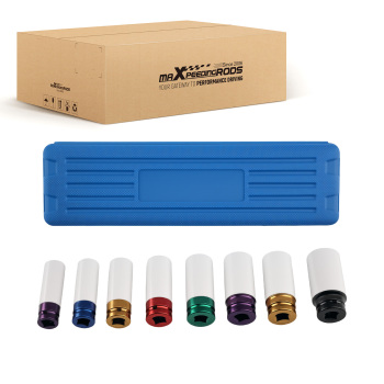 8X Deep Impact Metric Socket Bits Set Repair for Wheel Nuts 15-27mm 1/2 Drive