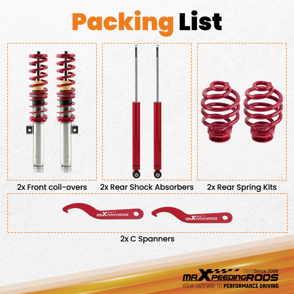 Coilovers compatible for BMW 3 Series E46 Coupe & Saloon 2WD 1998-2006 320 325 328 330 323