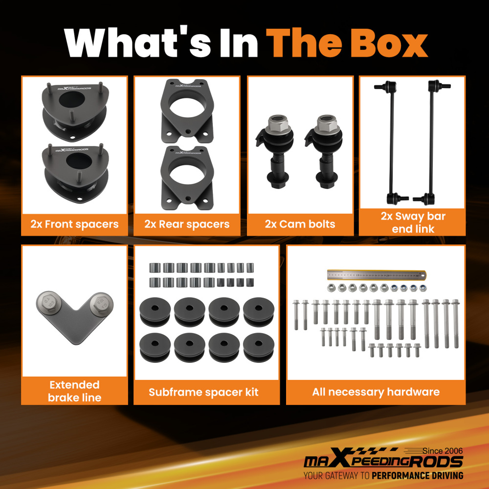 3 FrontRear Assembly compatible for Honda Ridgeline 2006-2014 with Hardware