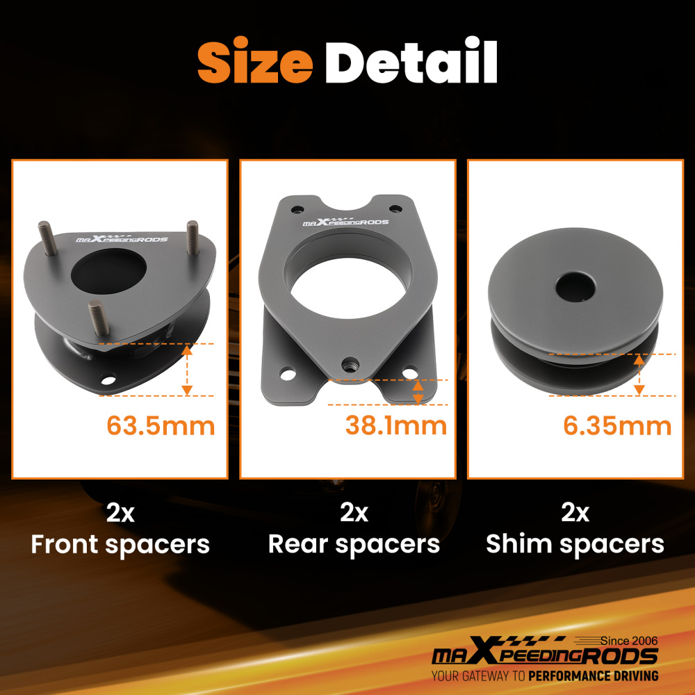 3 FrontRear Assembly compatible for Honda Ridgeline 2006-2014 with Hardware