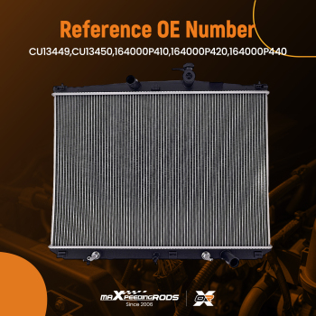 Aluminum Core Radiator compatible for Toyota Highlander 3.5L 2.7L 2014-2016 164000P440 AT