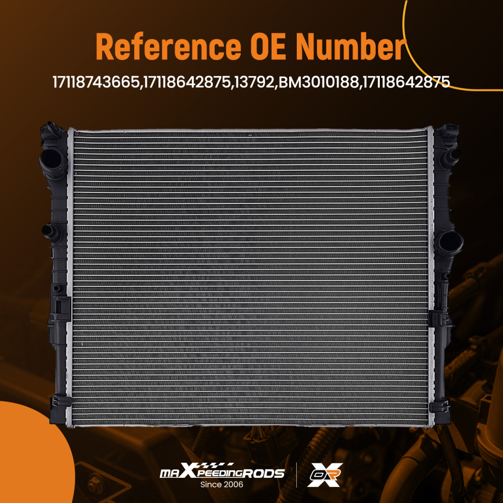 Aluminum Engine Radiator compatible for BMW M760I 2016-2022 050133N Cross Flow