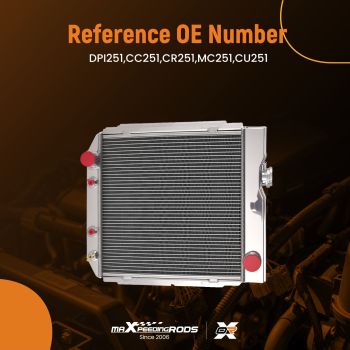 3-Row Aluminum Radiator compatible for Ford Falcon V8 1960-1965 DPI251 Downflow AT