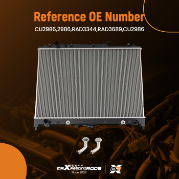 1-Row Aluminum Radiator compatible for Mazda CX-9 3.5L 3.7L 07-15 CU2986 AT/MT Trans Cooler
