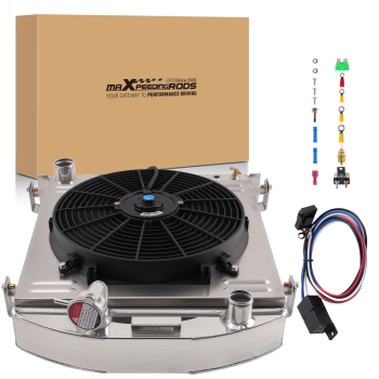 3 Row Aluminum Radiator Fan compatible for Ford Hot Rod compatible for Chevy 350 V8 Engine 1932 CU1009