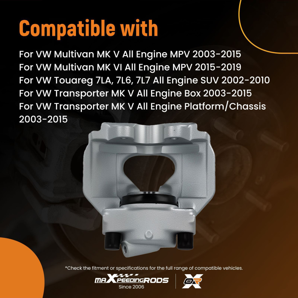 Brake Caliper Front Right compatible for VW Transporter T5 T6 Touareg Caravelle 308mm Discs