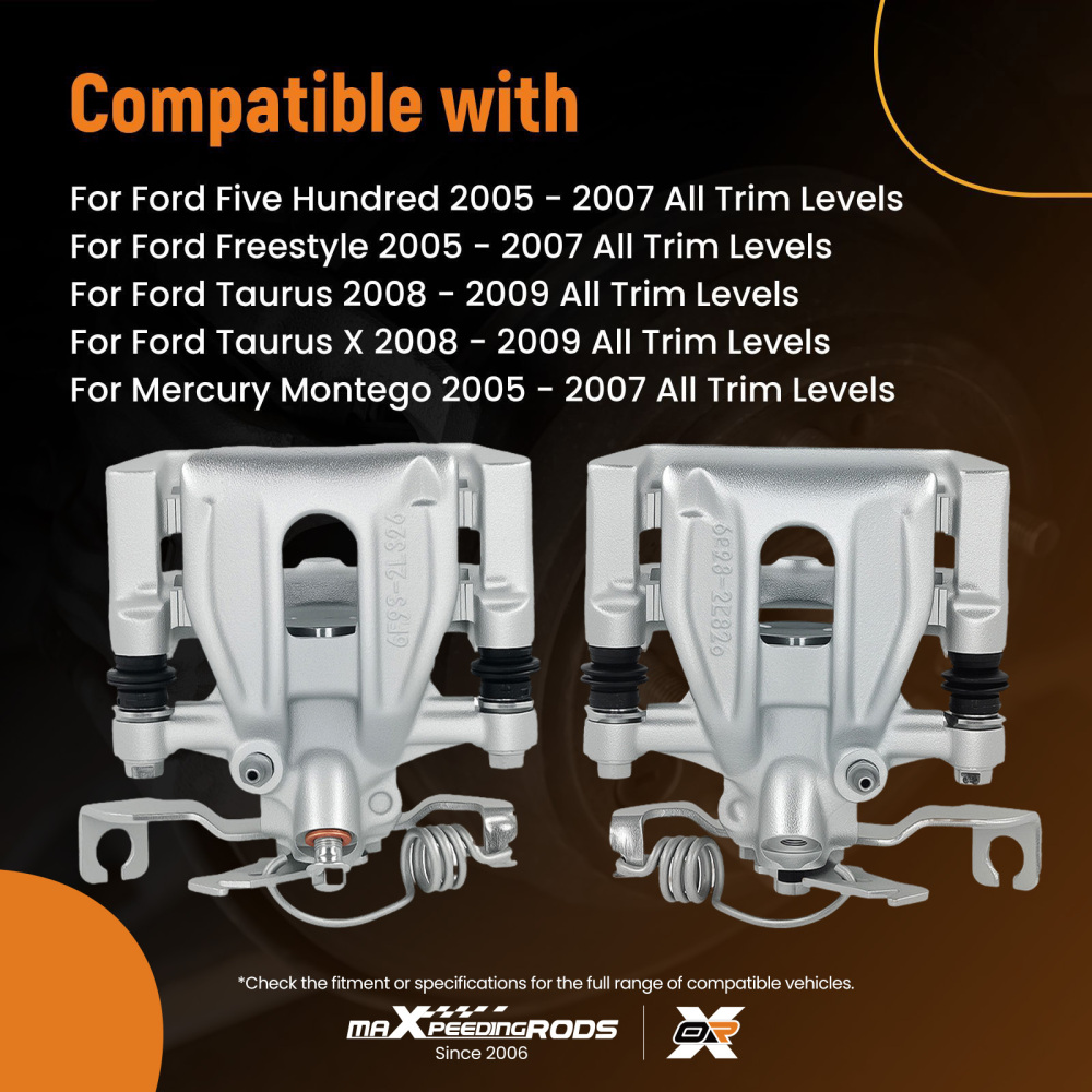 Rear Left and Right Disc Brake Caliper compatible for Ford Five Hundred 2005-2007 18-B4946