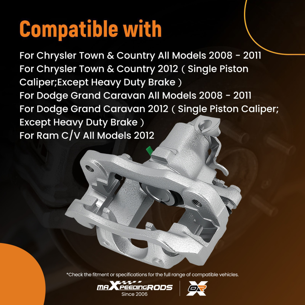 Rear Left Brake Calipers w/ Bracket compatible for Dodge Grand Caravan compatible for VW Routan compatible for Ram C/V