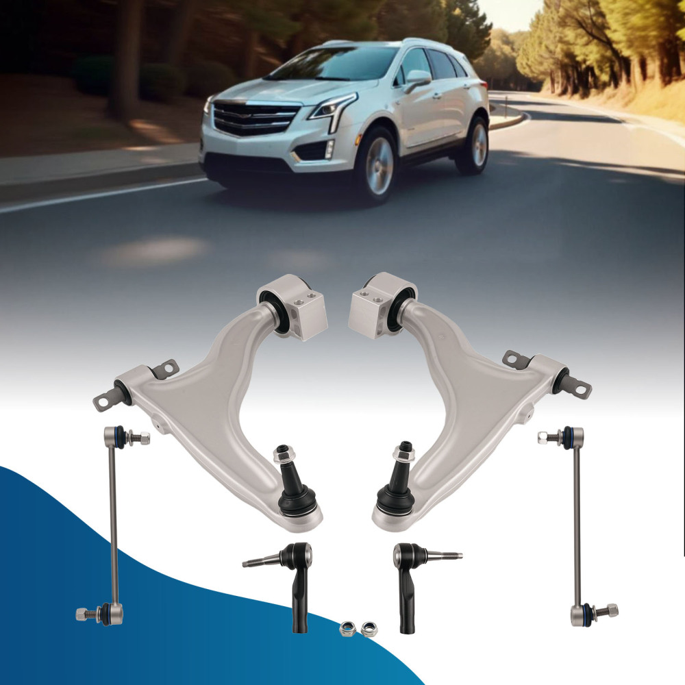 Front Suspension Lower Control Arms Sway Bar Tie Rods for 2010-2016 compatible for Cadillac SRX