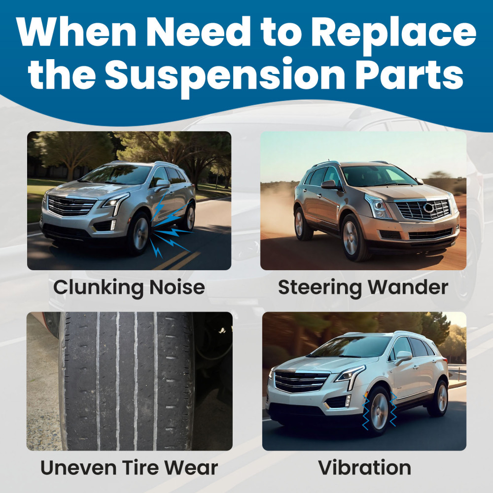 Front Suspension Lower Control Arms Sway Bar Tie Rods for 2010-2016 compatible for Cadillac SRX