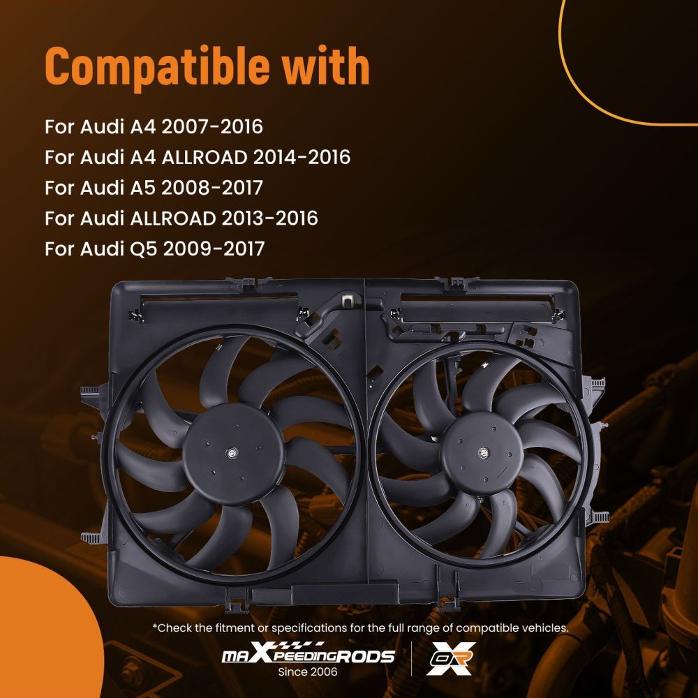 Radiator Cooling Fan Assembly for Audi A4/A5/ALLROAD/Q5/S4/S5 2007-2017 620-839	