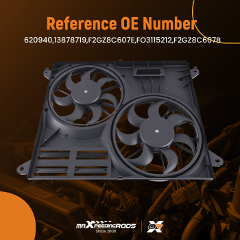 Engine Radiator Cooling Fan Assembly compatible for Ford Edge 15-20 F2GZ8C607E F2GZ8C607B