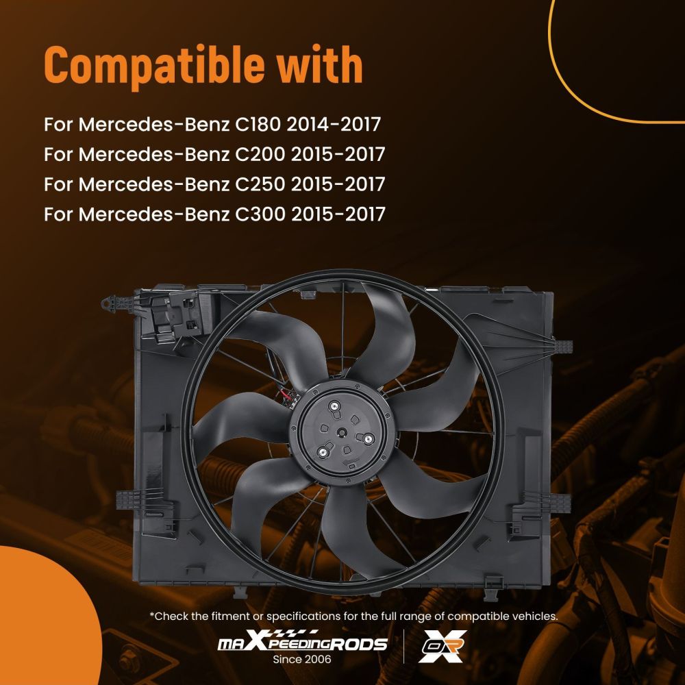 Ventola di raffreddamento del radiatore per Benz C180/C200/C250/C300 14-2017 0999061800 A0999061000