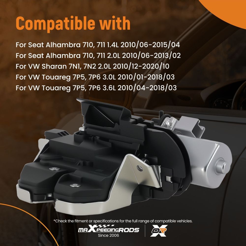 Boot Lock System compatible for Seat Alhambra compatible for VW Touareg 7P0827505J 2010-2018 2-Pin