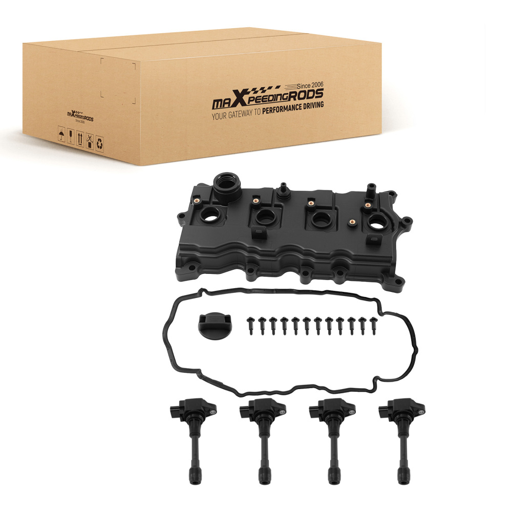 Black Engine Cover Assembly compatible for Nissan Rogue DOHC 2.5L 2008-2012 13264-JA00A