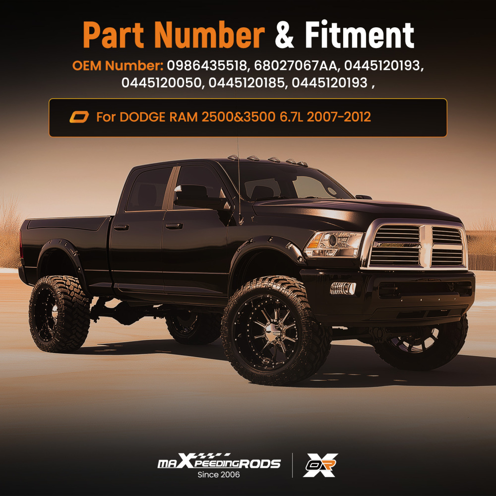 Set Of 6 Diesel Fuel Injector compatible for Dodge Ram 2500and3500 6.7L 07-12 0986435518