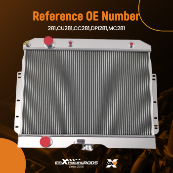 3 Row Aluminum AT Radiator compatible for Chevy El Camino 1959-1965 RAD281 Downflow