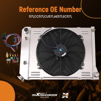 3 Row Cooling Radiator Fan Kit compatible for Chevrolet Monte Carlo 3.8L V6 1981-87 571