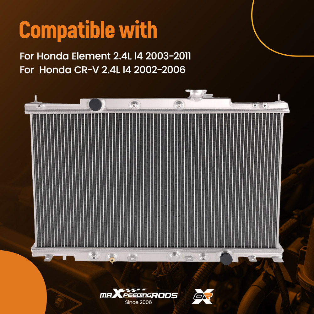 2 Row Aluminum Radiator compatible for Honda CR-V Element 2.4L 02-11 CU2443 AT Type