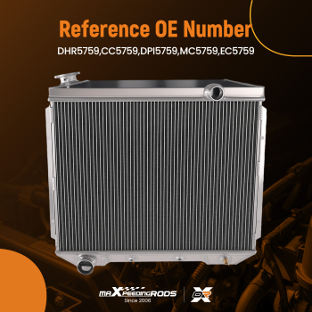 3 Row Aluminum Radiator compatible for Ford Galaxie V8 1959 DHR5759 AT Transmission