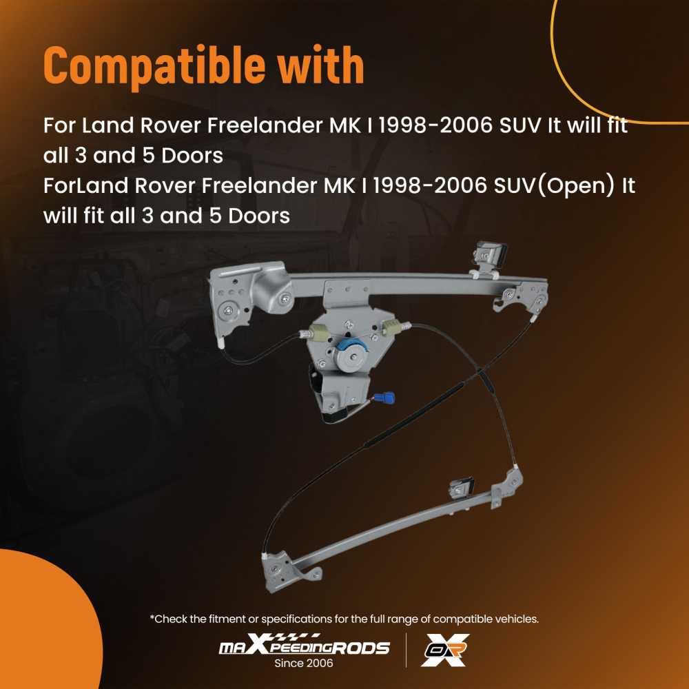 1x Window Regulator w/ Motor Assembly Front RH compatible for Land Rover Freelander 98-06