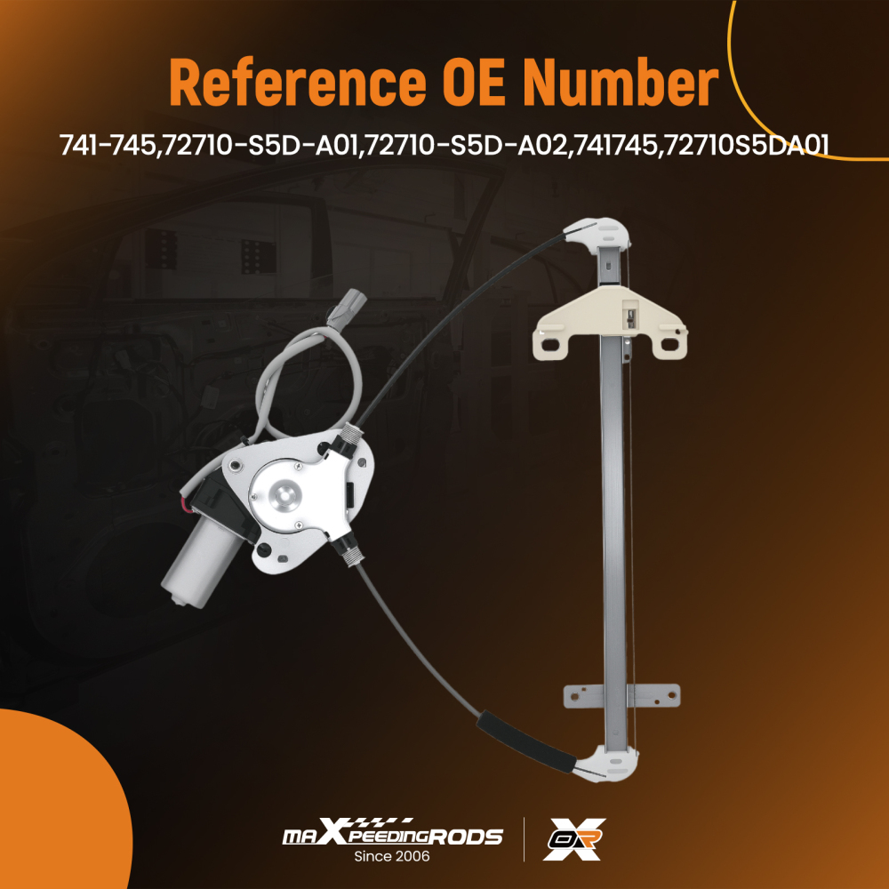 Rear Passenger Side Window Regulator w/ Motor compatible for Honda Civic 01-05 741-745