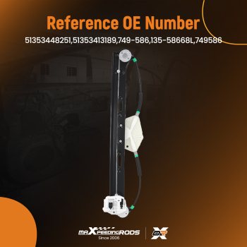 Rear Driver Side Window Regulator compatible for BMW X3 E83 2.5L 3.0L 04-10 749-586