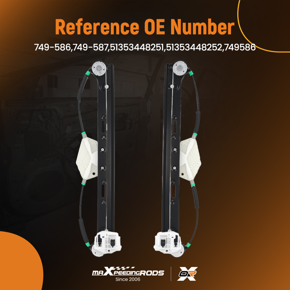 2X Left Right Power Window Regulator compatible for BMW X3 xDrive28i 2010 51353448251 Rear