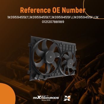 Cooling Fan compatible for Volkswagen Jetta/Compatible for Golf/Rabbit 1.9L/2.5L 1K0959455ET 1K0959455N