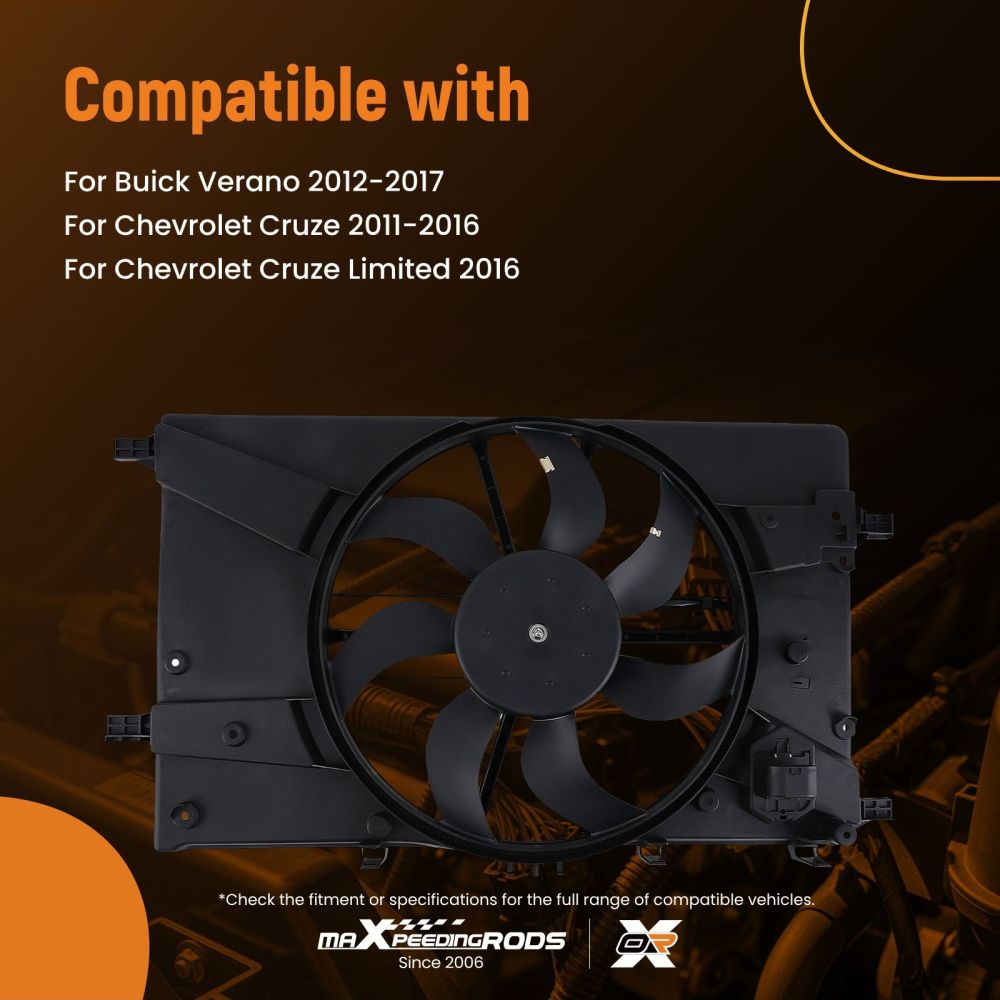 Engine Radiator Cooling Fan For 2012-2017 Buick Verano 2011-2016 Chevrolet Cruze