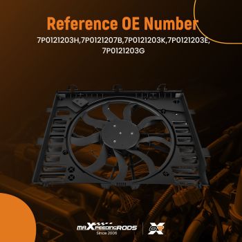 Engine Cooling Fan compatible for VW Touareg 12-17 7P0121207B 7P0121203K 240W Plastic