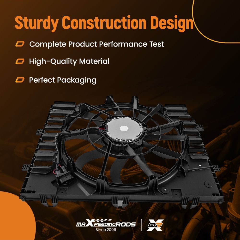 Engine Cooling Fan compatible for VW Touareg 12-17 7P0121207B 7P0121203K 240W Plastic