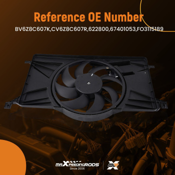 Electric Radiator Cooling Fan compatible for Ford Focus 1.0L/2.0L/2.3L 2012-2018 BV6Z8C607K