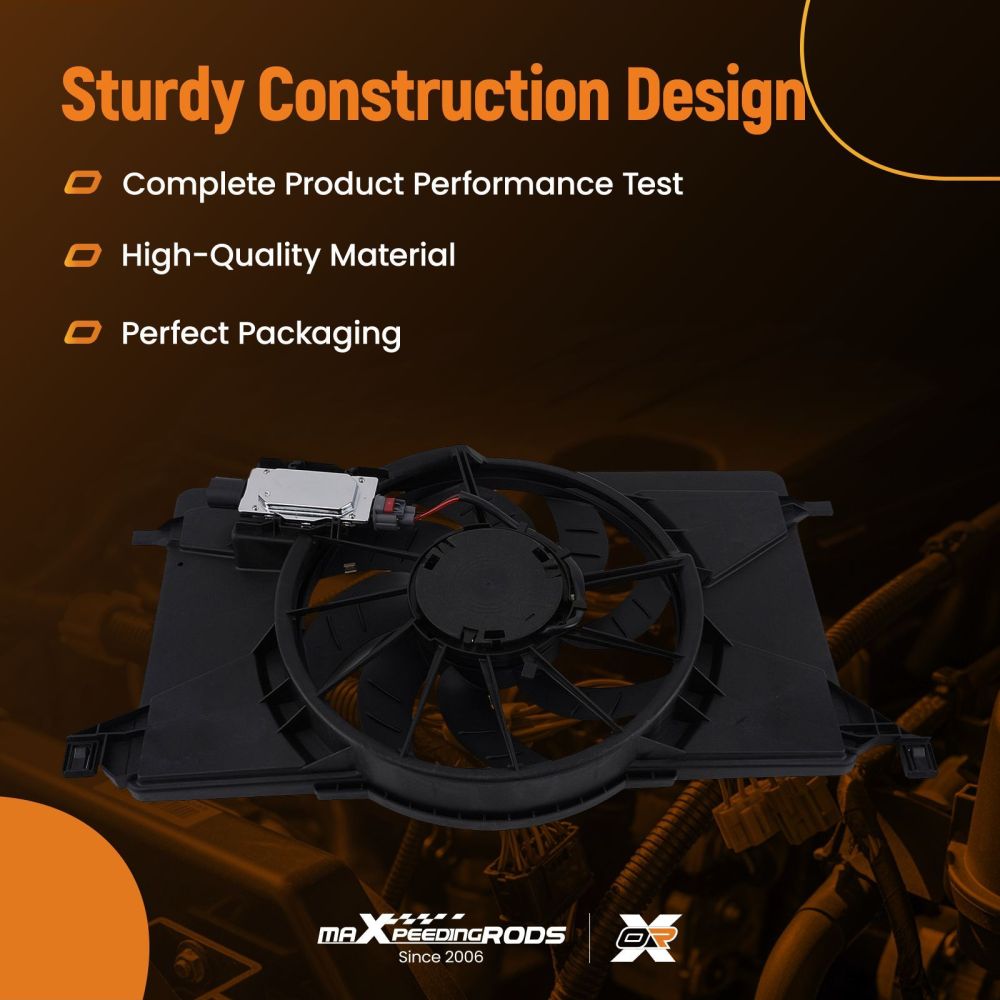Electric Radiator Cooling Fan compatible for Ford Focus 1.0L/2.0L/2.3L 2012-2018 BV6Z8C607K