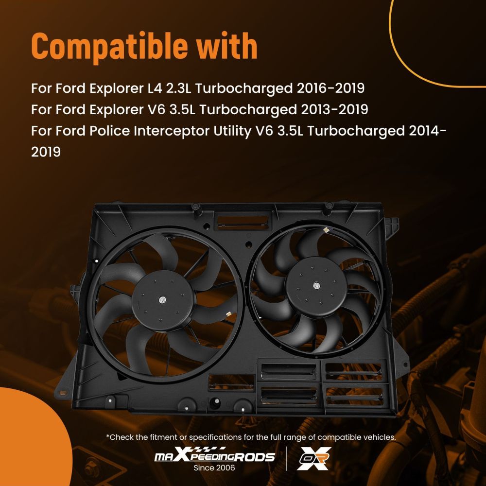 Radiator Fan compatible for Ford Explorer 2.3L 3.5L 13-19 DB5Z8C607D