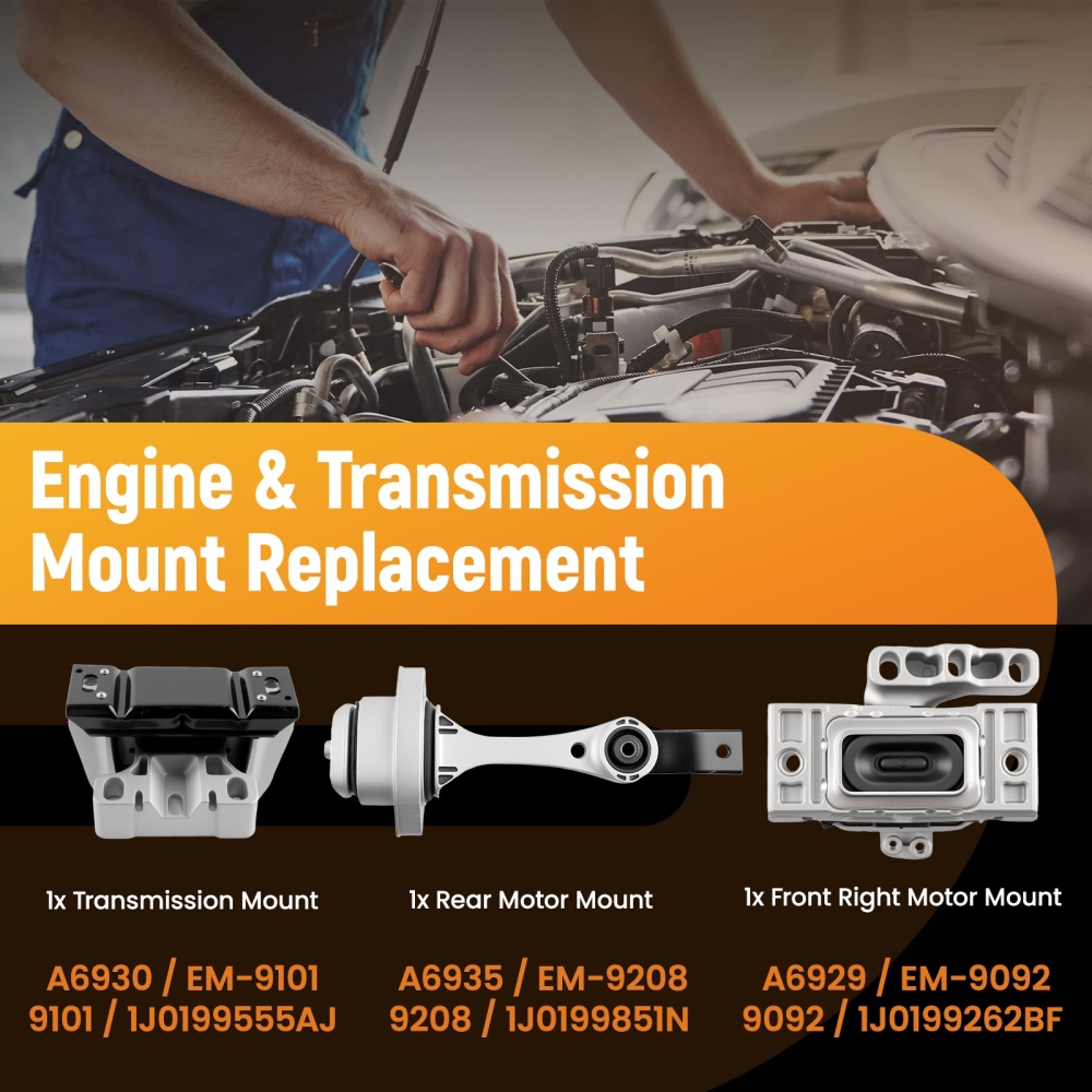 3x Supporto motore compatibile per Audi A3 8L1 compatibile per VW Golf 4 Skoda Seat 1.8T 1.9TDI 1J0199555AJ