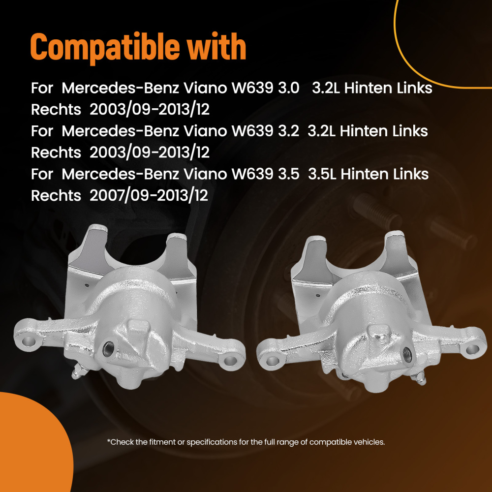 2 Pinza Freno Posterioriore Sinistra Destra compatibile per Mercedes-Benz Viano Mixto W639